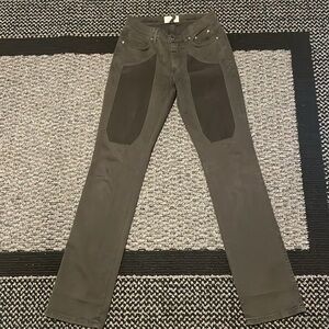 Jeckerson Pants Women’s 29 Straight Leg Italian Cotton Suede Patch Slim Fit